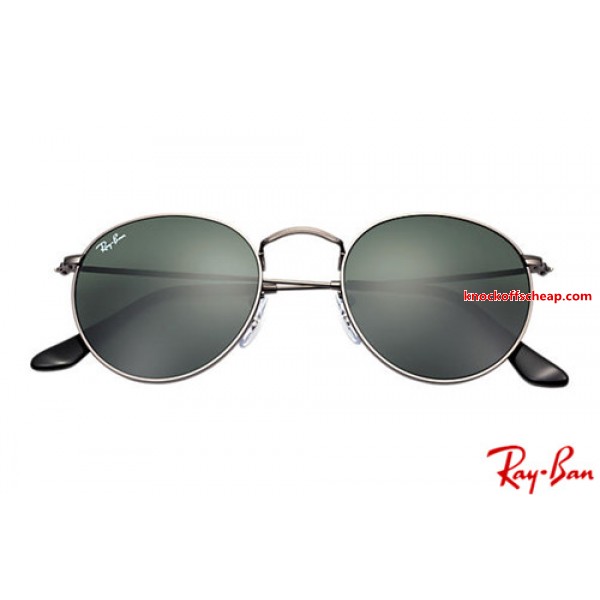 Pacific Fejl Supersonic hastighed Cheap fake Ray Bans RB3447 Round Metal with Gunmetal frame and Green  Classic G-15 lenses, Rayban knockoffs polarized